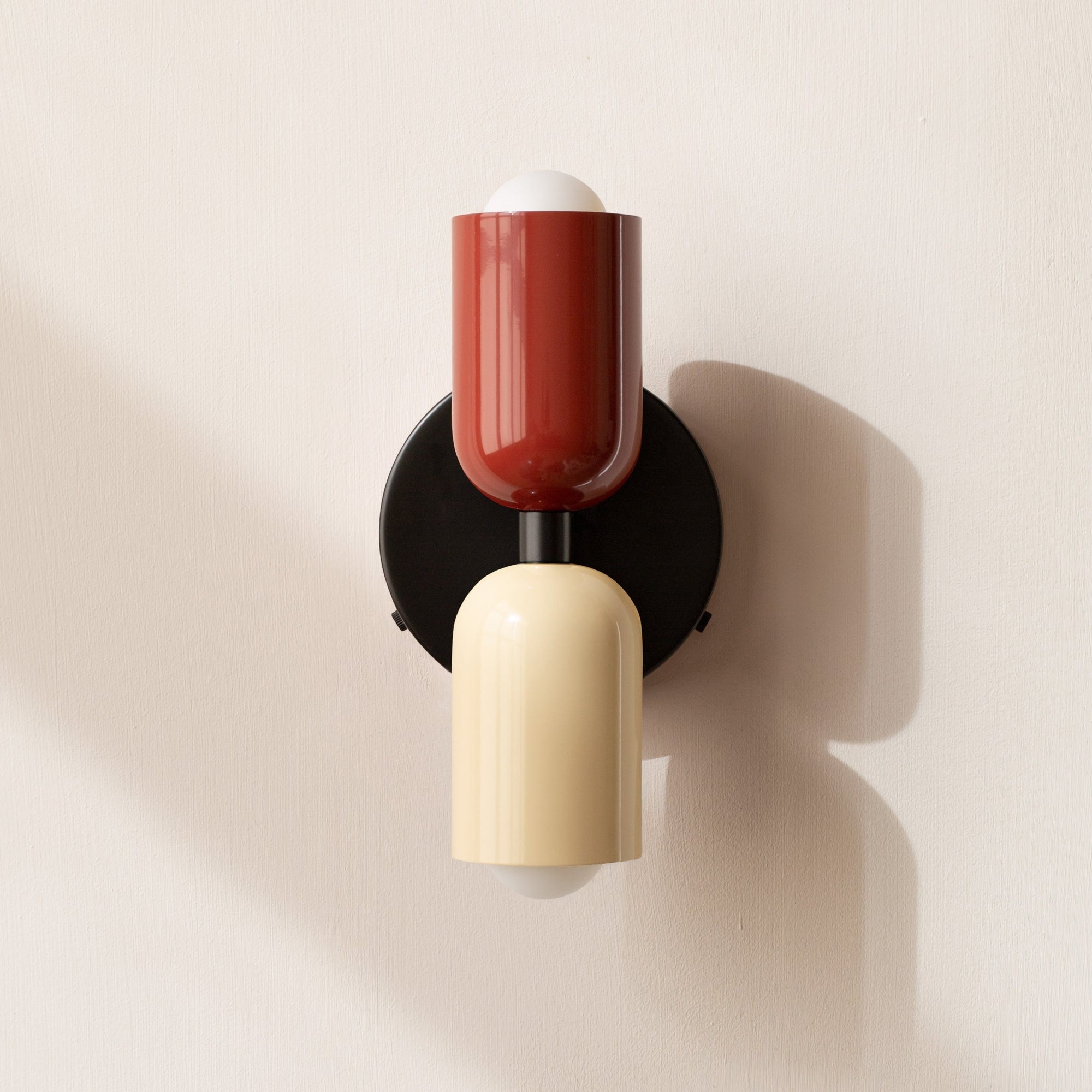 Morandi Duo - Rood & Beige - wandlamp